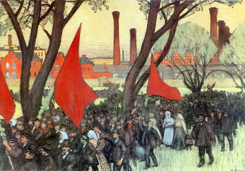 Первомайская демонстрация у Путиловского завода (1900 г.)